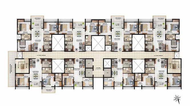 2 BHK Floor Plan